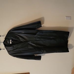 Unisex Leather Trench Coat, S